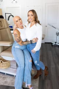 Kayla Marie and Katrina of Third Eye Beauty Lounge posing together at med spa in Tempe, AZ