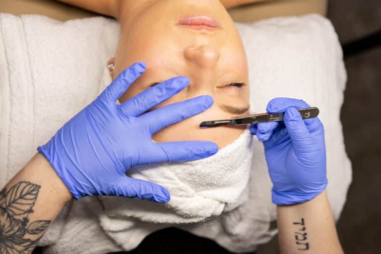 Dermaplaning facial treatment at Third Eye Beauty Lounge in Tempe Arizona
