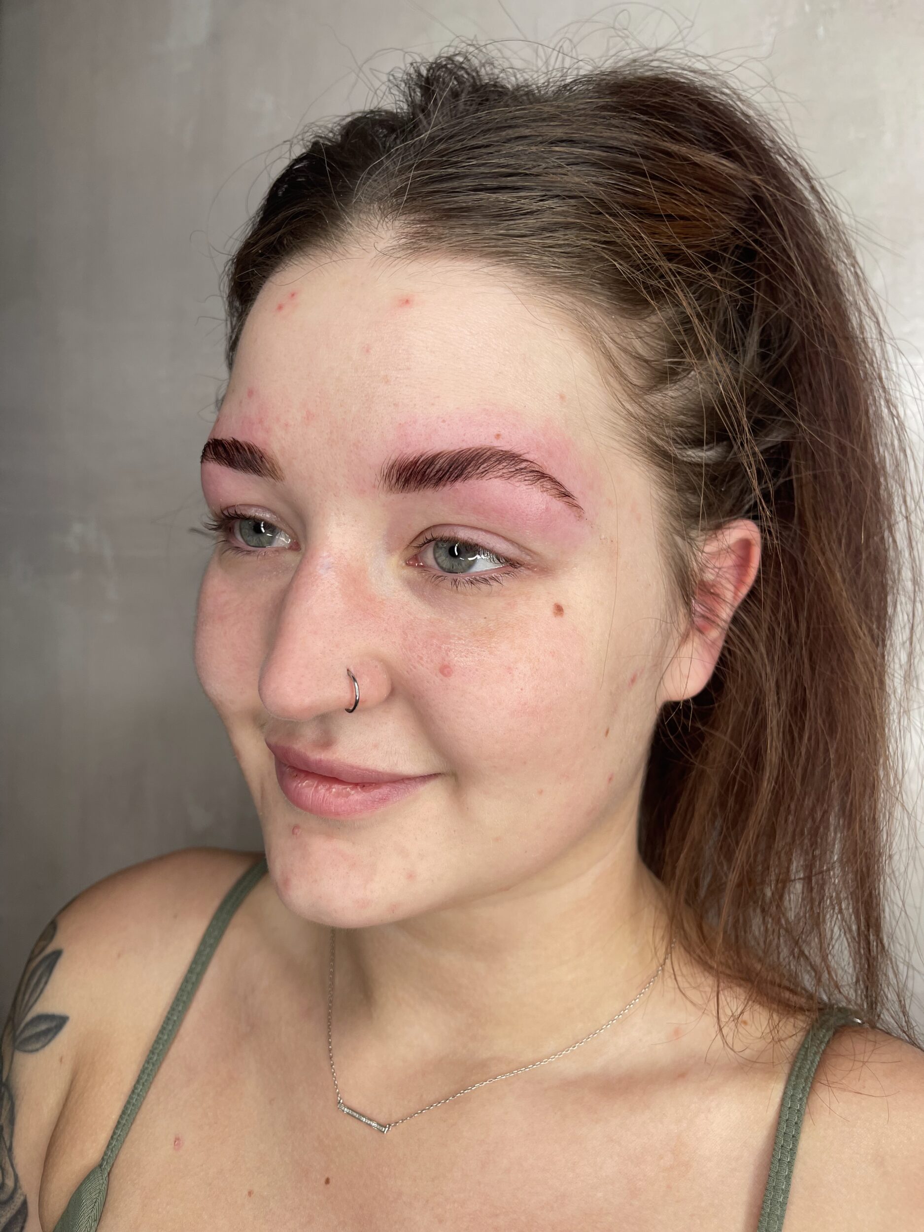 Defined and lifted brows after brow lamination at Third Eye Beauty Lounge in Tempe, AZ