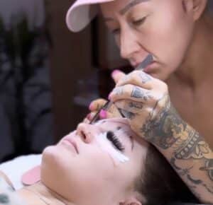 Expertly applied eyelash extensions at Third Eye Beauty Lounge in Tempe, AZ by Kayla Marie.