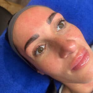 After photo of sleek and styled brows post-lamination at Third Eye Beauty Lounge in Tempe, AZ