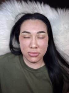 Ombré powder brows after results showing soft shaded permanent eyebrow makeup at Third Eye Beauty Lounge in Tempe, AZ