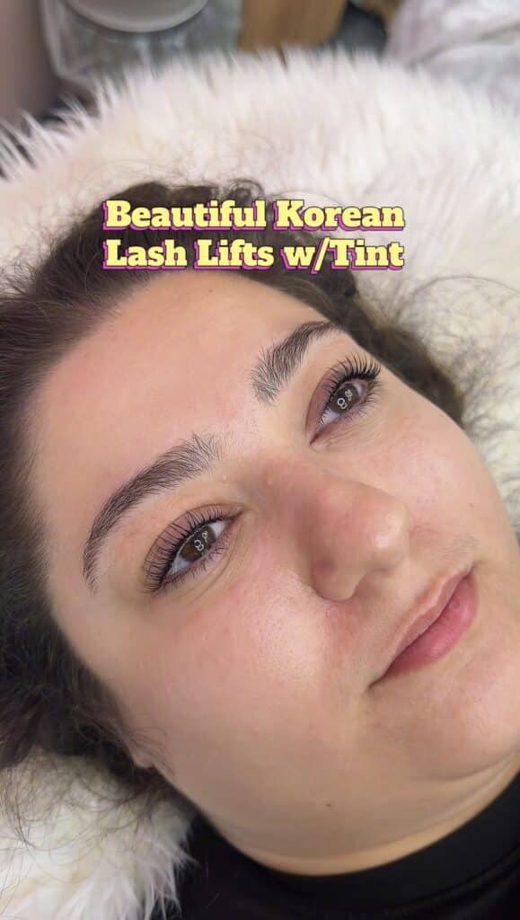 Korean Lash Lift by licensed esthetician Carissa P. at Third Eye Beauty Lounge in Tempe, Arizona.