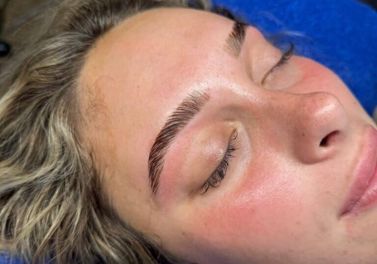 Fluffy, lifted brows after brow lamination at Third Eye Beauty Lounge